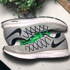 Nike Zoom Pegasus Grey & Lime Running Shoes SZ 10